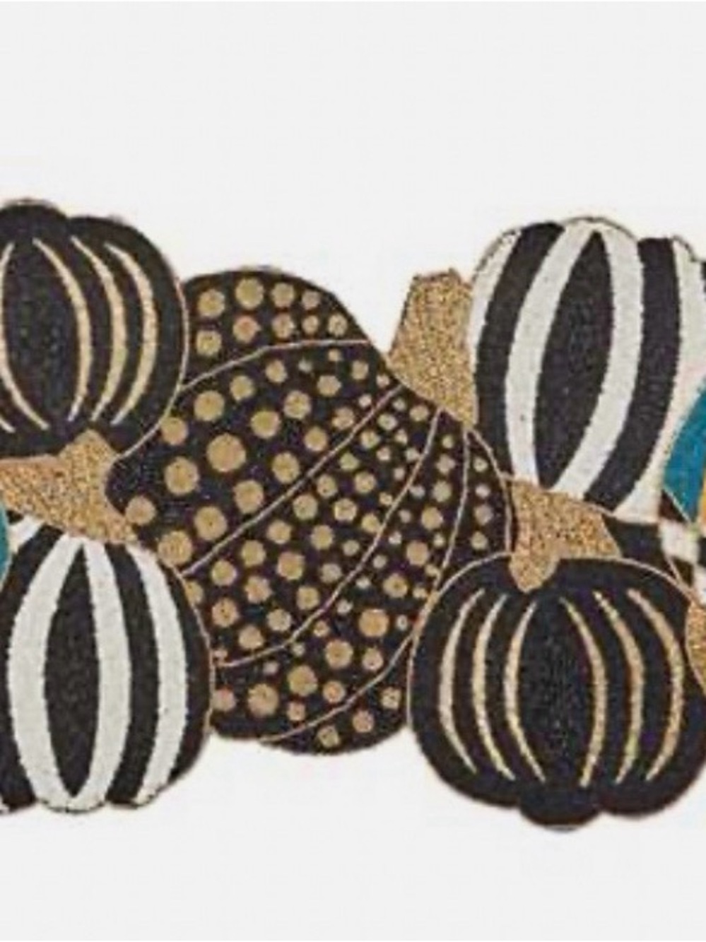 Black & Gold Pumpkin Fall Table Runner - Home Accents